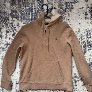 Polo Ralph Lauren tan half zips hoodie size M